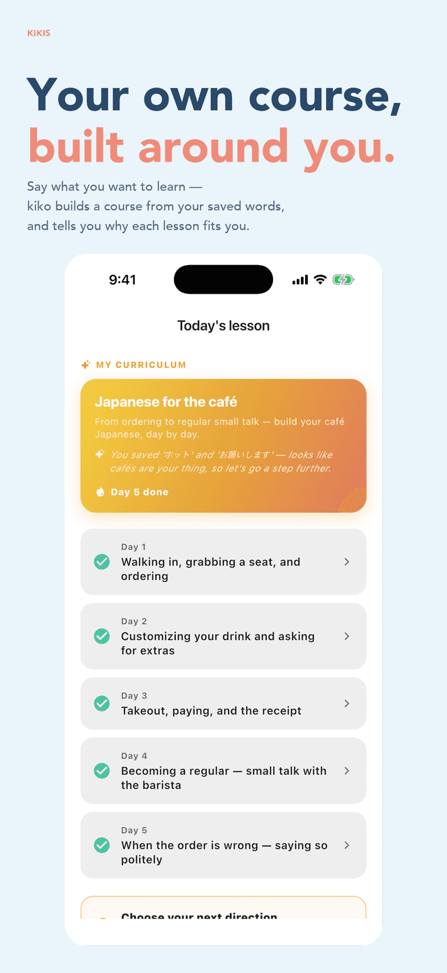 Your daily course, by kiko