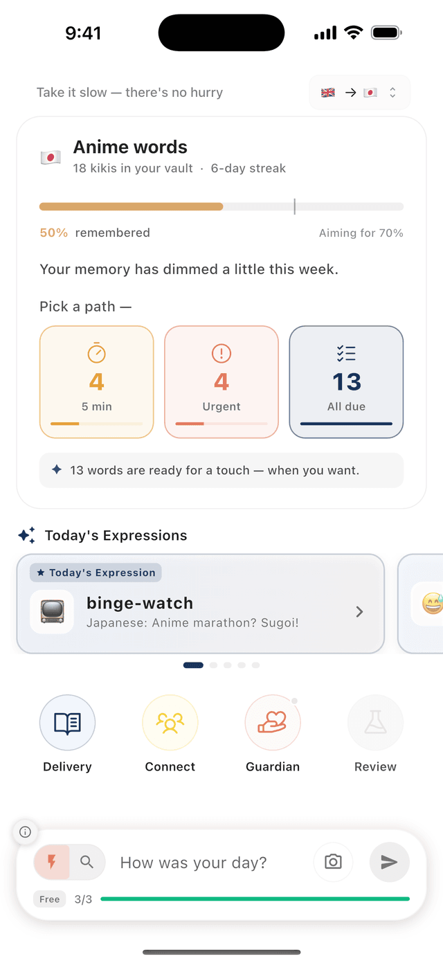 Kikis app — memory